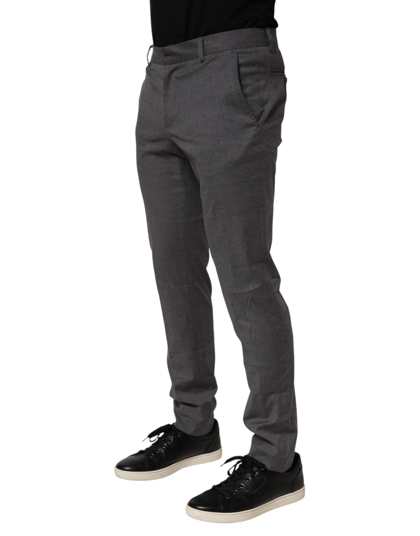 Gray Polyester Formal Dress Trouser Pants-Daniele Alessandrini-LabelTerrace.com