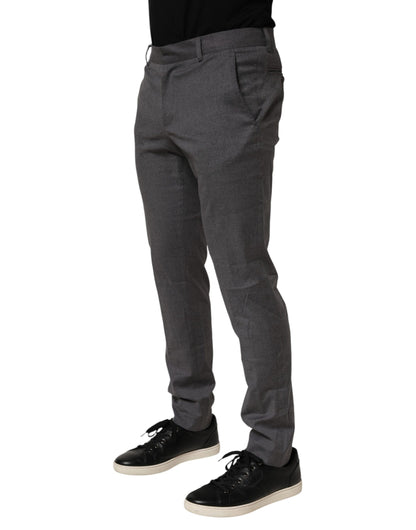 Gray Polyester Formal Dress Trouser Pants-Daniele Alessandrini-LabelTerrace.com