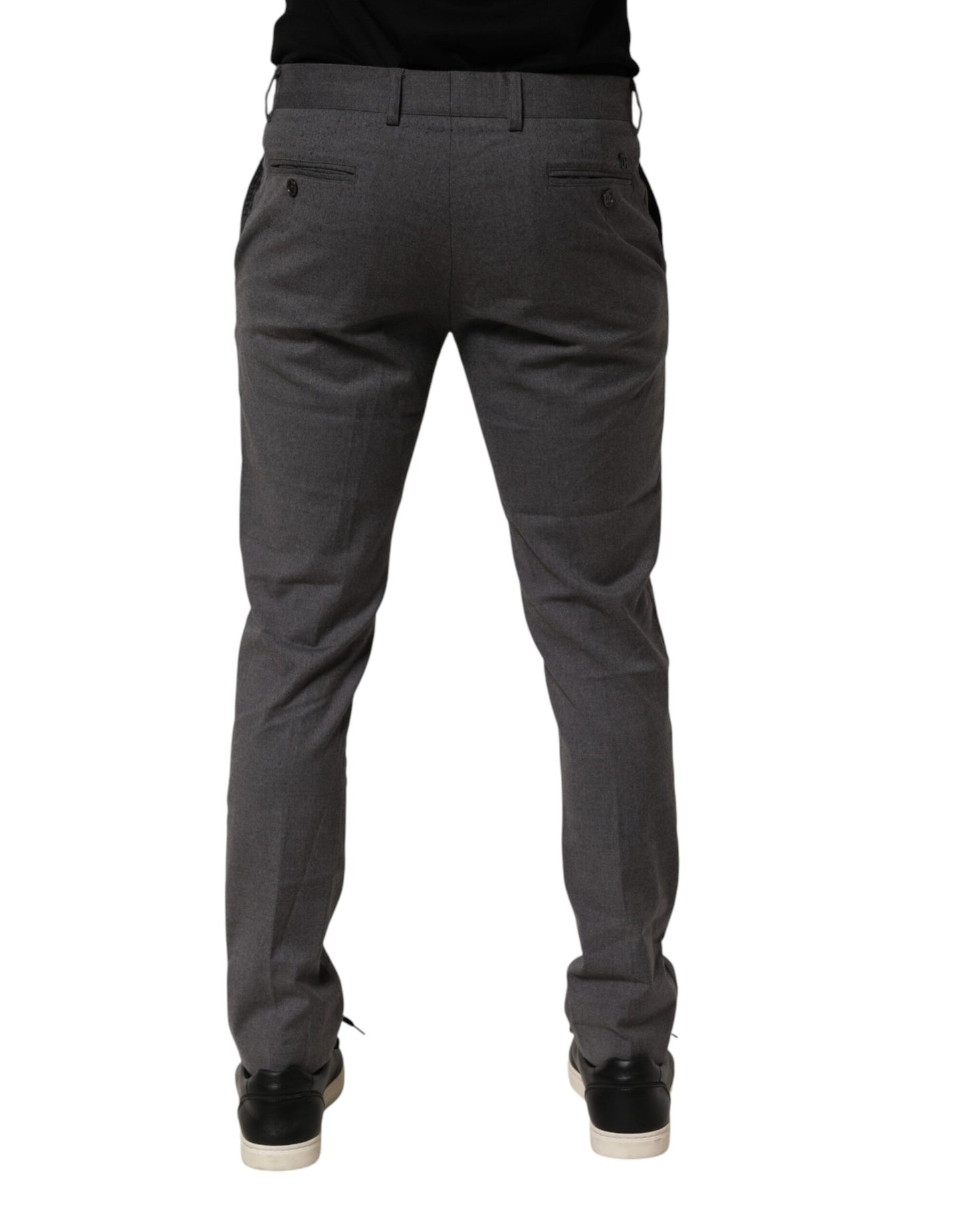 Gray Polyester Formal Dress Trouser Pants-Daniele Alessandrini-LabelTerrace.com