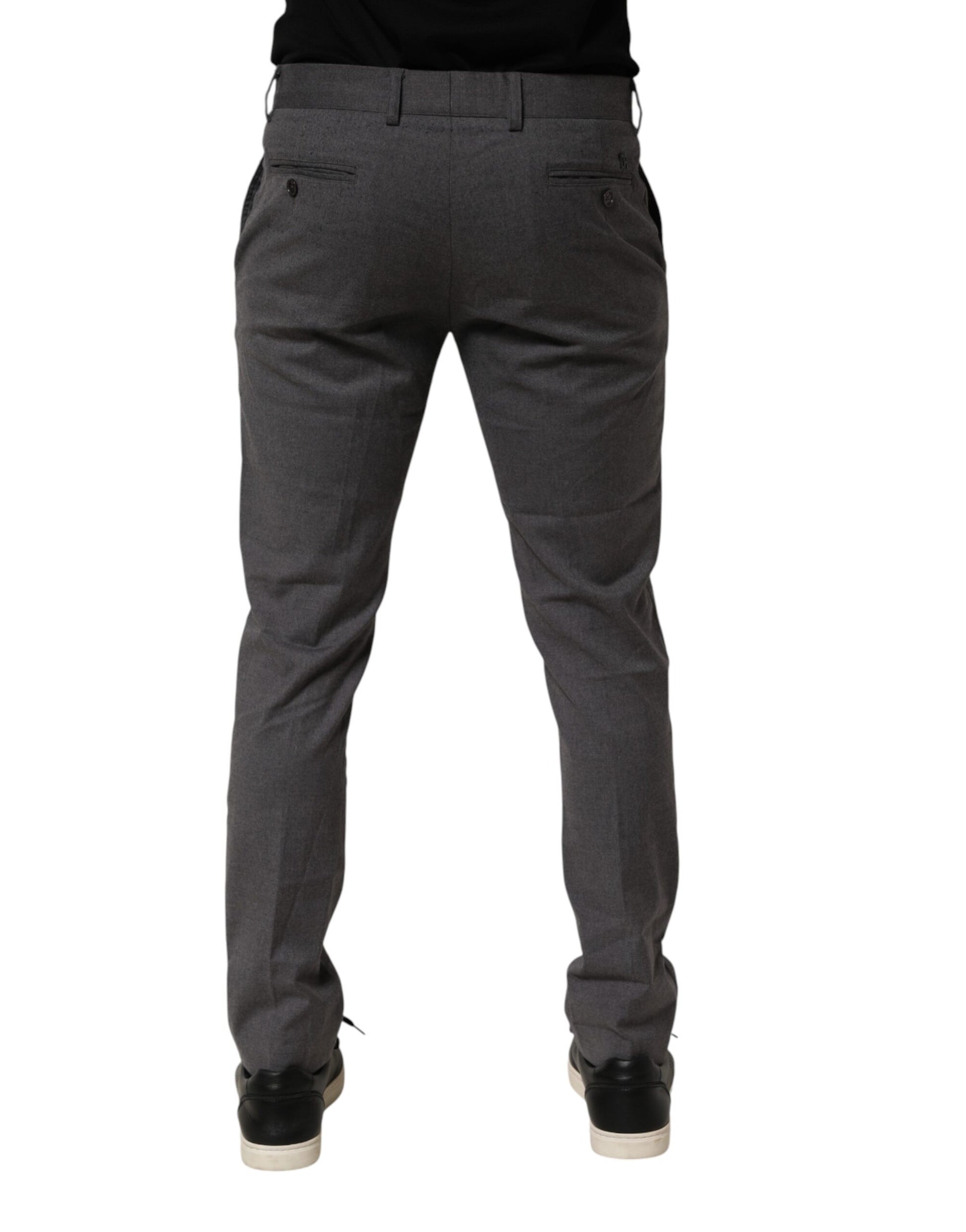 Gray Polyester Formal Dress Trouser Pants-Daniele Alessandrini-LabelTerrace.com