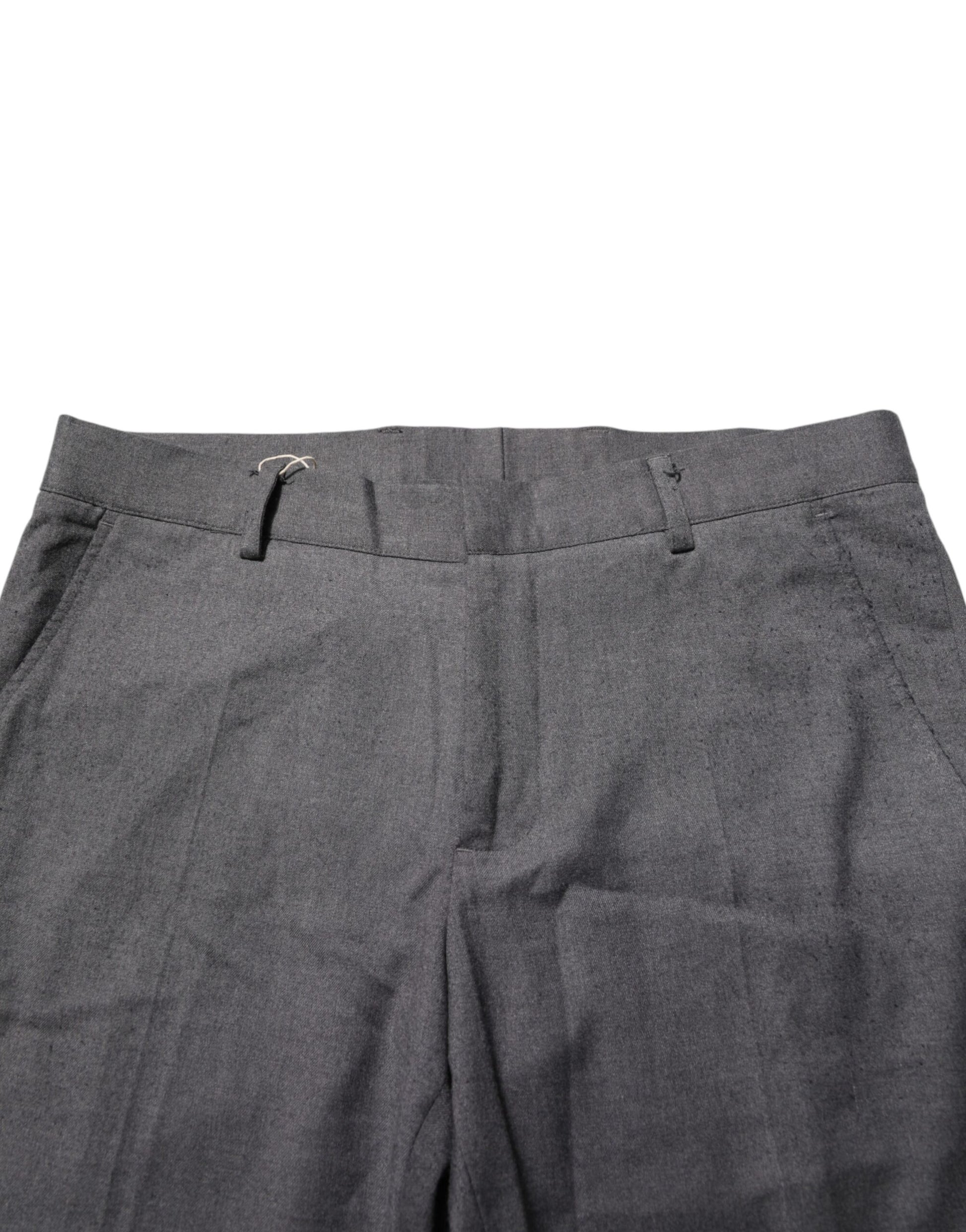 Gray Polyester Formal Dress Trouser Pants-Daniele Alessandrini-LabelTerrace.com