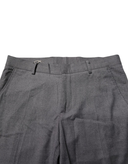 Gray Polyester Formal Dress Trouser Pants-Daniele Alessandrini-LabelTerrace.com