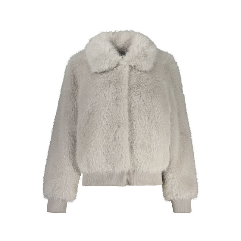 Gray Polyester Jackets & Coat-Guess Jeans-LabelTerrace.com