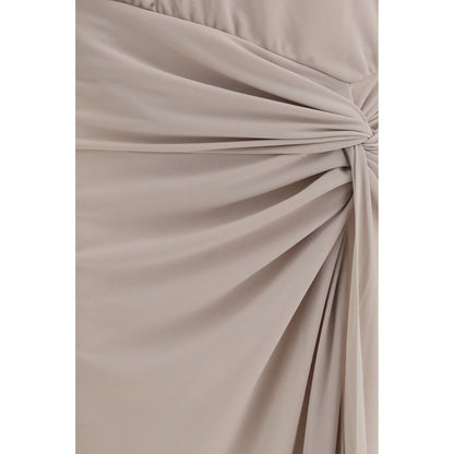 Gray Polyester Long Dress