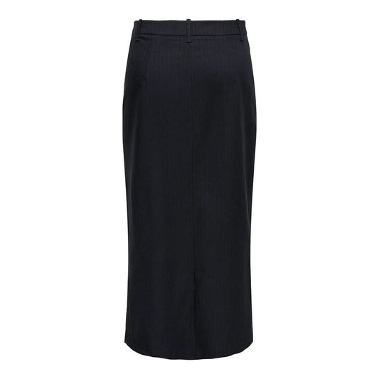 Gray Polyester Long Skirt