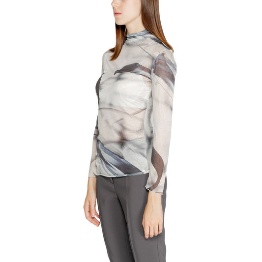 Gray Polyester Long Sleeve T-Shirt