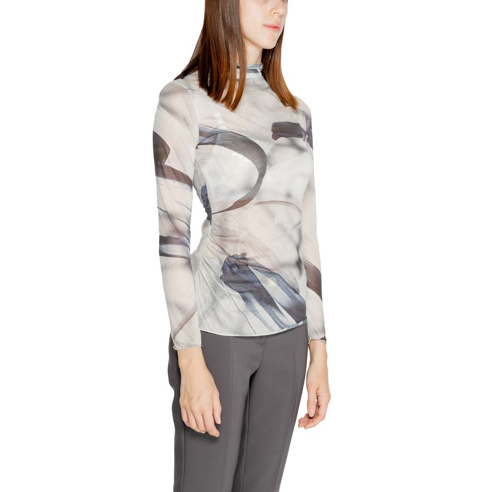 Gray Polyester Long Sleeve T-Shirt