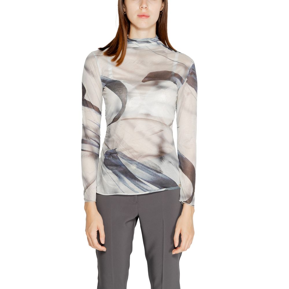 Gray Polyester Long Sleeve T-Shirt