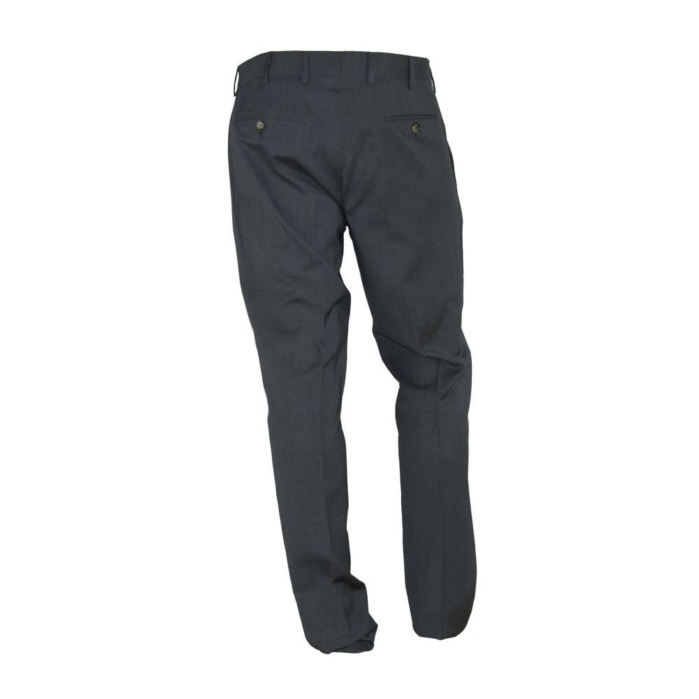 Gray Polyester Men Trousers-Made in Italy-LabelTerrace.com
