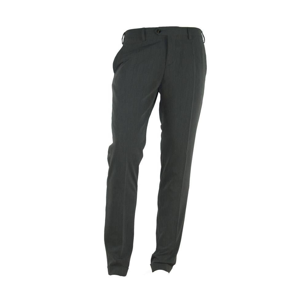 Gray Polyester Men Trousers-Made in Italy-LabelTerrace.com