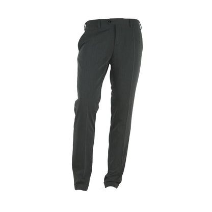 Gray Polyester Men Trousers-Made in Italy-LabelTerrace.com