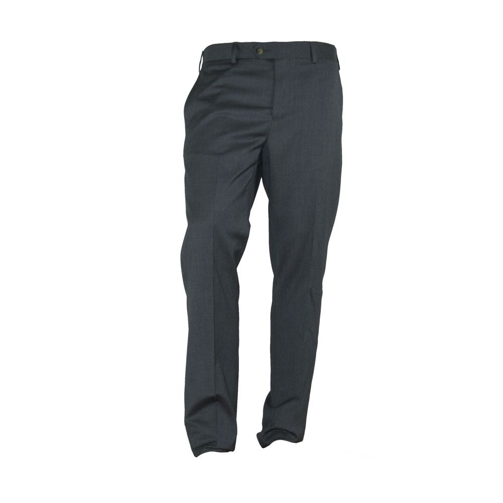 Gray Polyester Men Trousers-Made in Italy-LabelTerrace.com