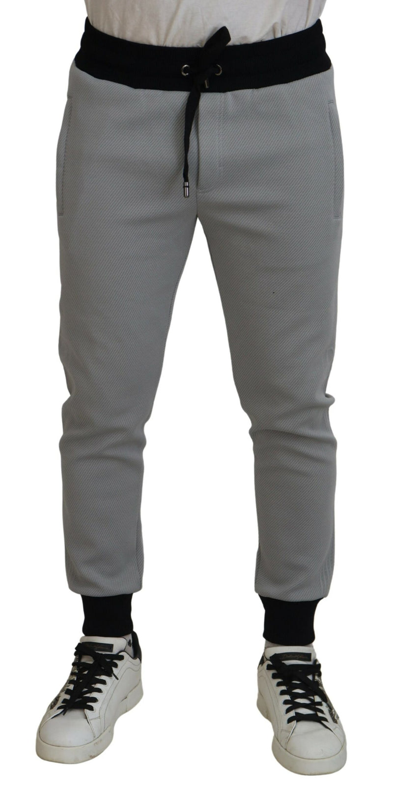 Gray Polyester Sweatpants Jogger Pants-Dolce & Gabbana-LabelTerrace.com