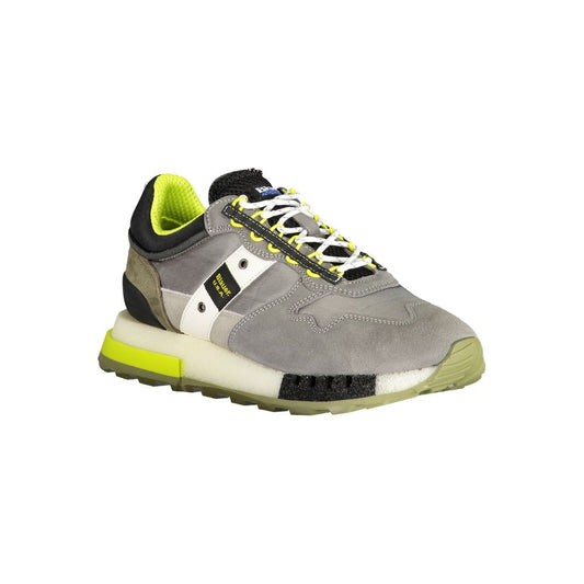 Gray Polyethylene Men Sneaker-Blauer-LabelTerrace.com