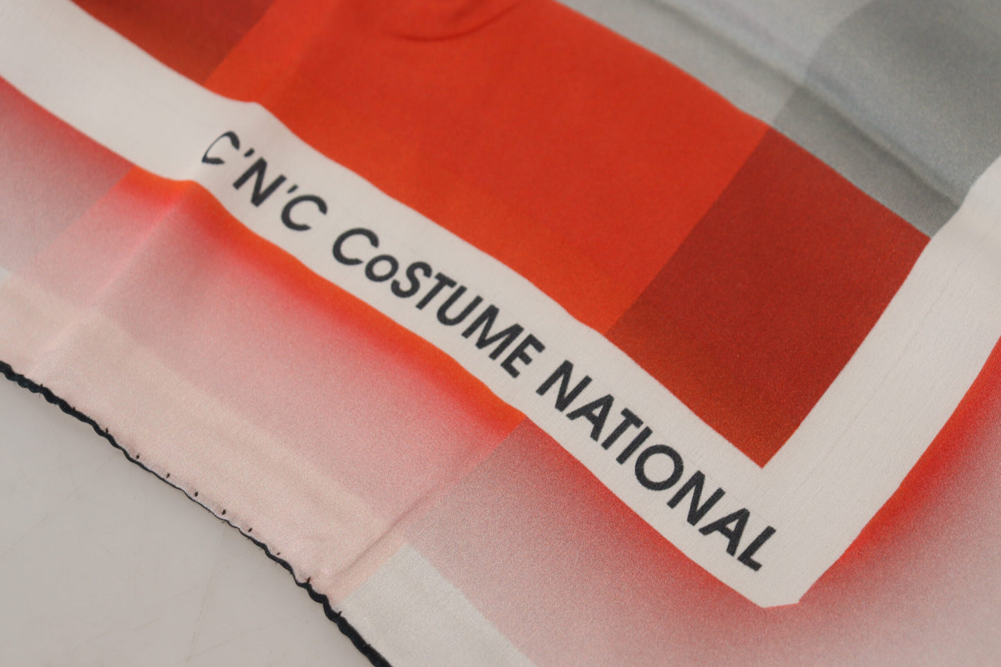 Gray Red Shawl Foulard Wrap Scarf-Costume National-LabelTerrace.com