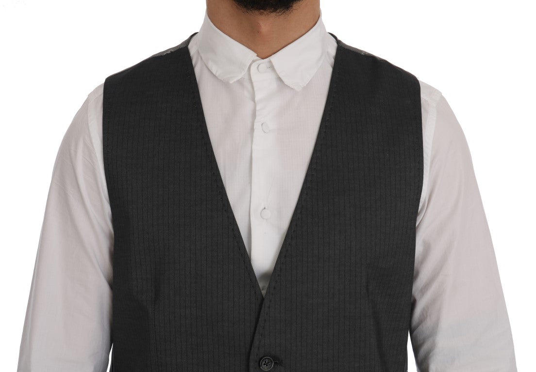 Gray STAFF Cotton Rayon Vest-Dolce & Gabbana-LabelTerrace.com