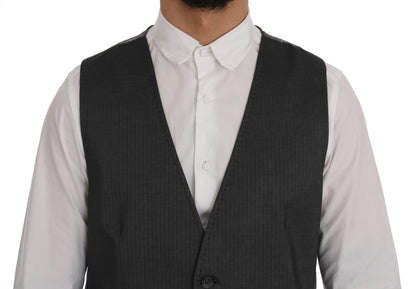 Gray STAFF Cotton Rayon Vest-Dolce & Gabbana-LabelTerrace.com