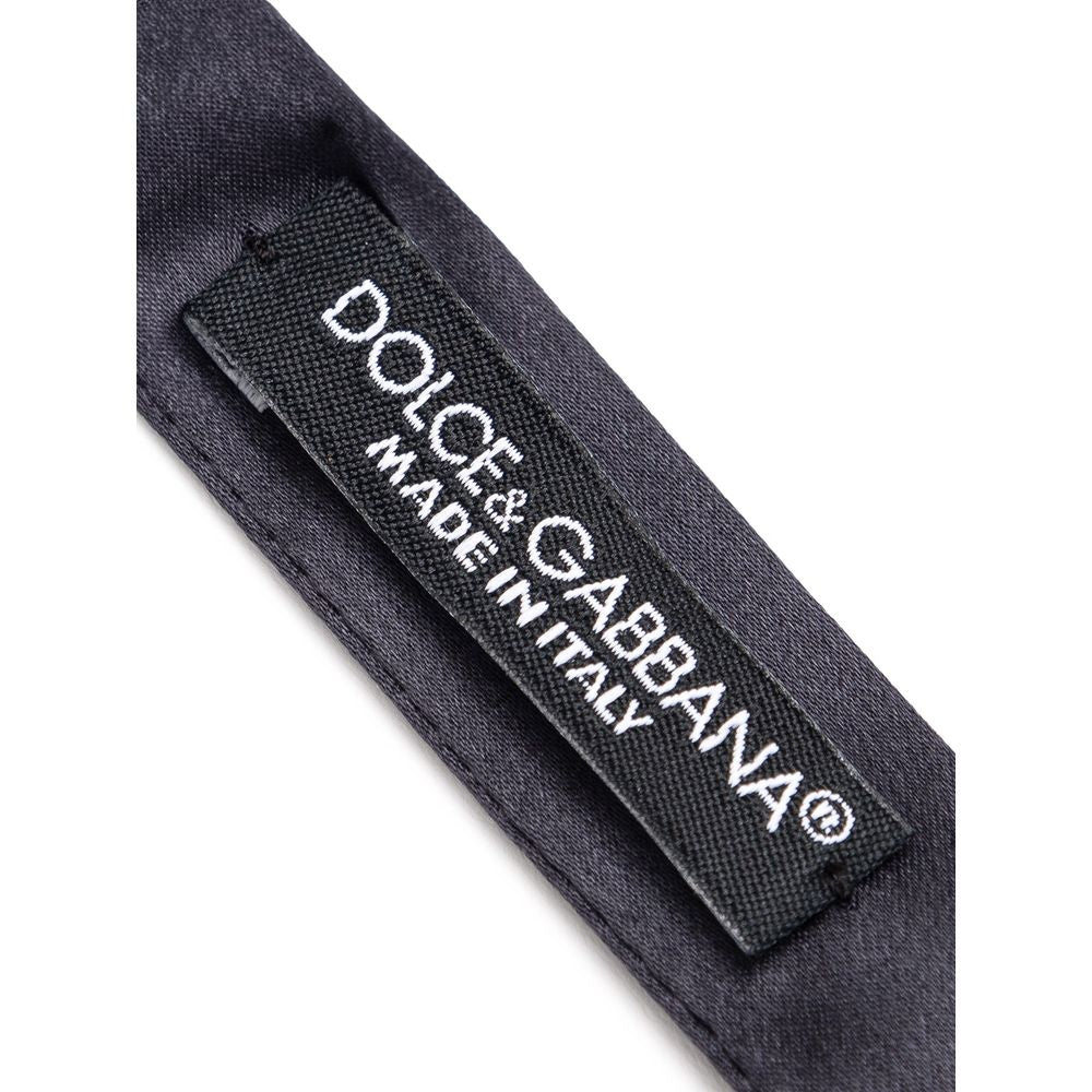 Gray Silk Bowty-Dolce & Gabbana-LabelTerrace.com