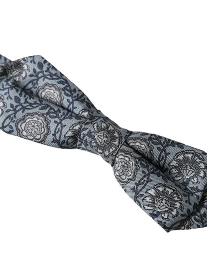 Gray Silk Patterned Adjustable Neck Men Bow Tie-Dolce & Gabbana-LabelTerrace.com