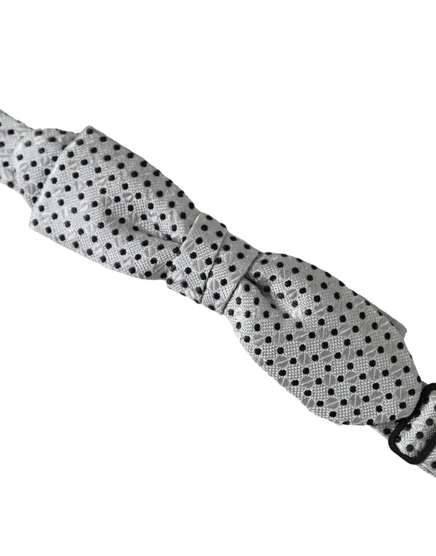 Gray Silk Polka Dot Adjustable Neck Men Papillon Bow Tie-Dolce & Gabbana-LabelTerrace.com