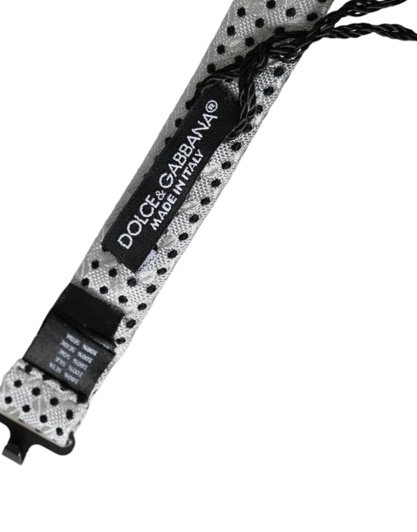 Gray Silk Polka Dot Adjustable Neck Men Papillon Bow Tie-Dolce & Gabbana-LabelTerrace.com