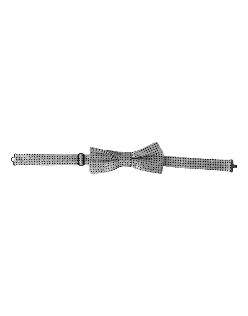 Gray Silk Polka Dot Adjustable Neck Men Papillon Bow Tie-Dolce & Gabbana-LabelTerrace.com