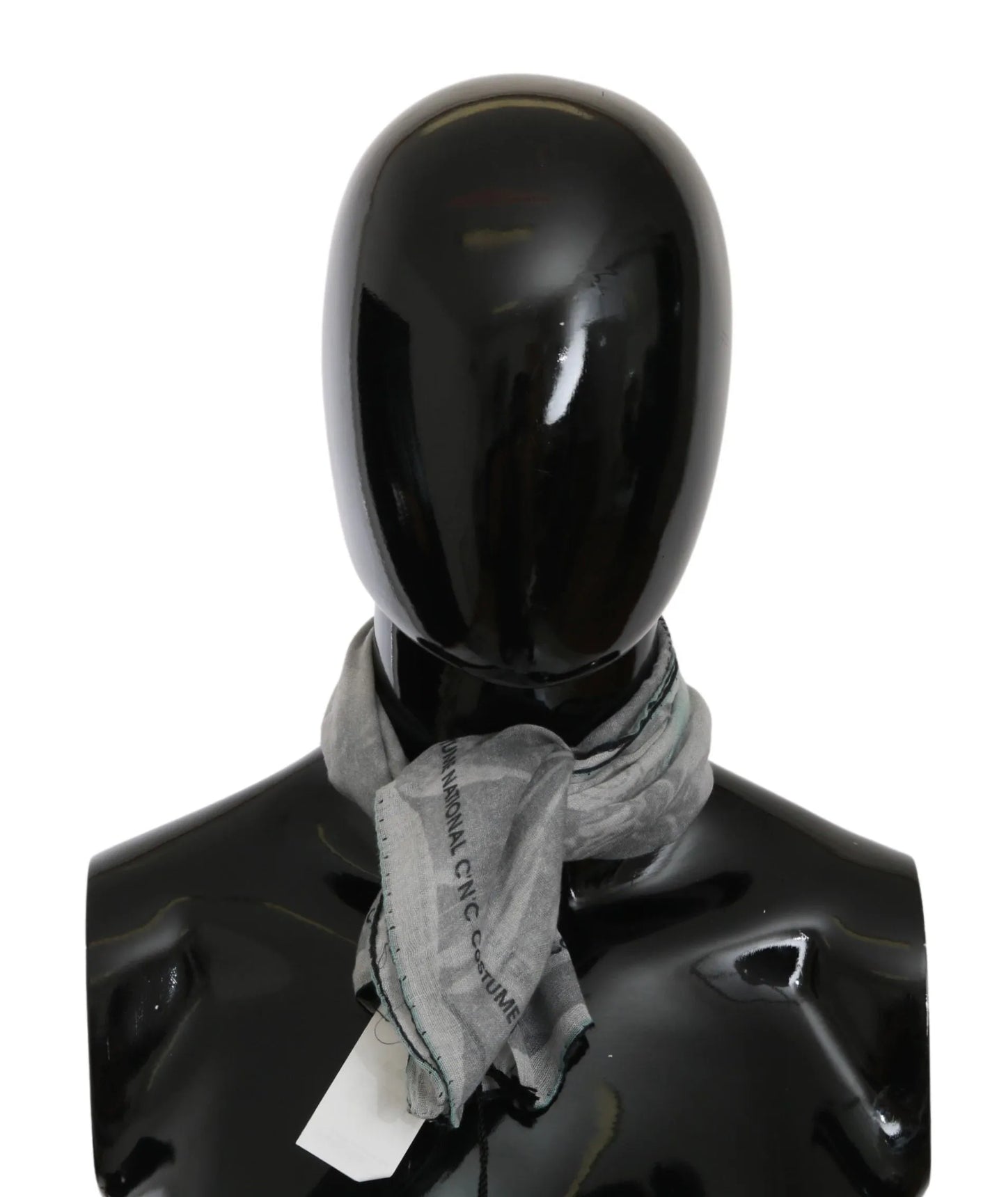 Gray Silk Shawl Foulard Wrap Scarf-Costume National-LabelTerrace.com