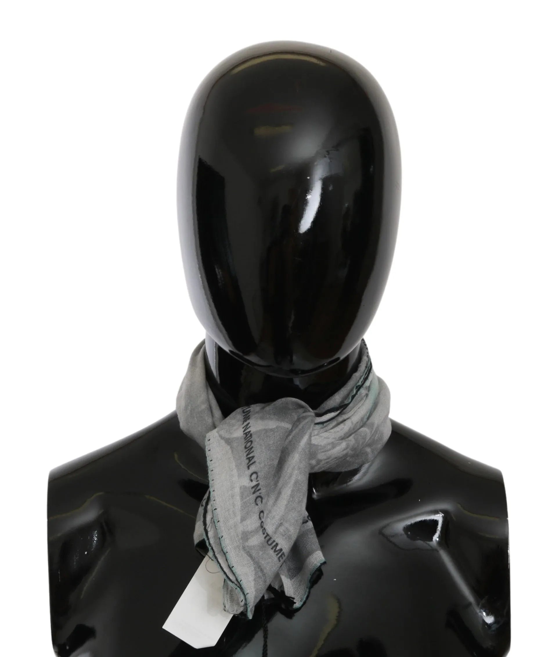 Gray Silk Shawl Foulard Wrap Scarf-Costume National-LabelTerrace.com
