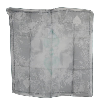 Gray Silk Shawl Foulard Wrap Scarf-Costume National-LabelTerrace.com