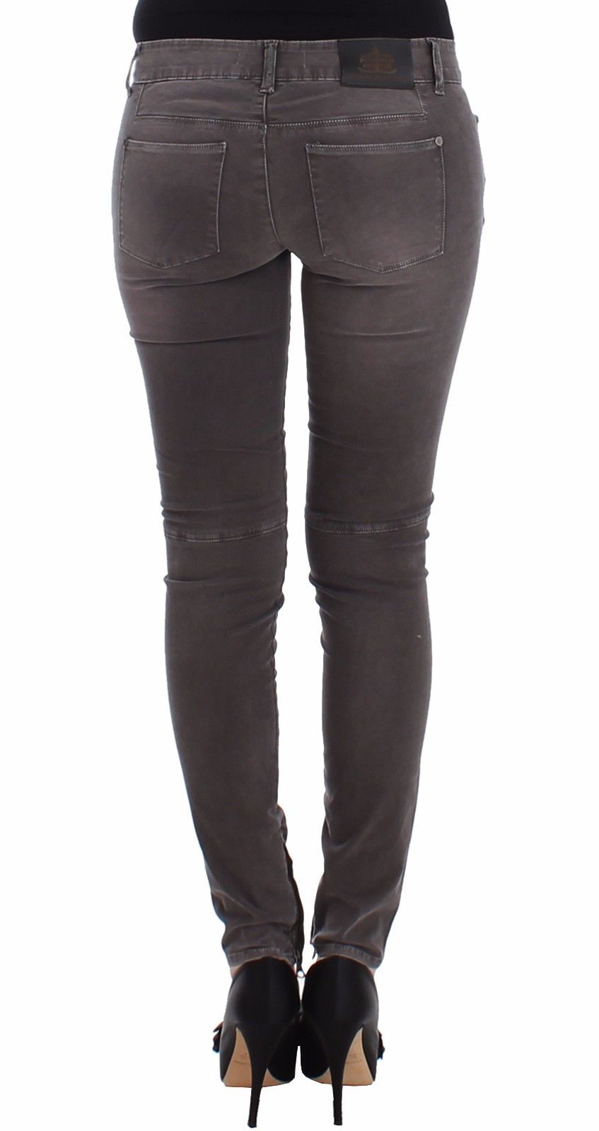 Gray Slim Jeans Denim Pants Skinny Leg Stretch-Ermanno Scervino-LabelTerrace.com