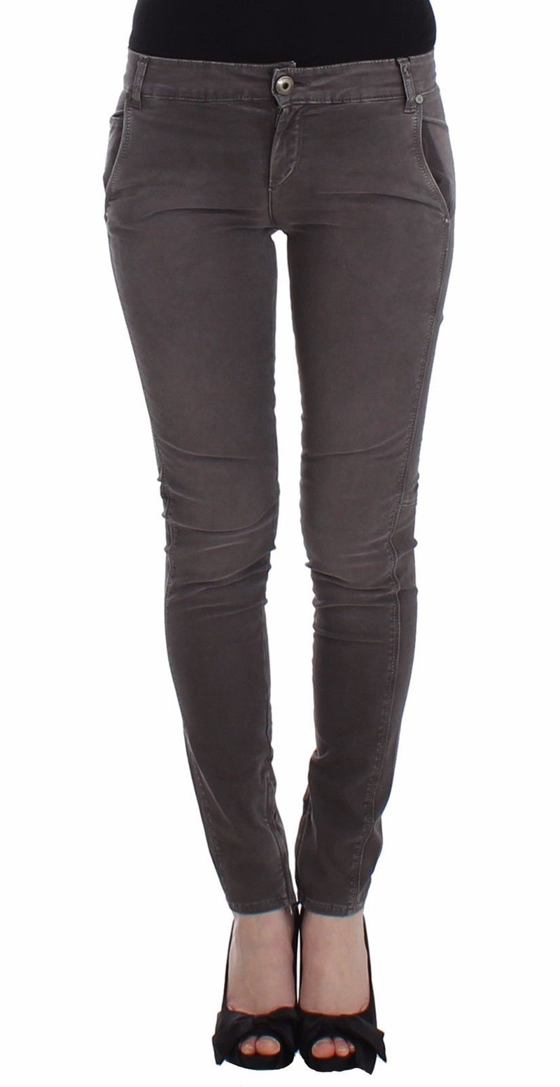 Gray Slim Jeans Denim Pants Skinny Leg Stretch-Ermanno Scervino-LabelTerrace.com