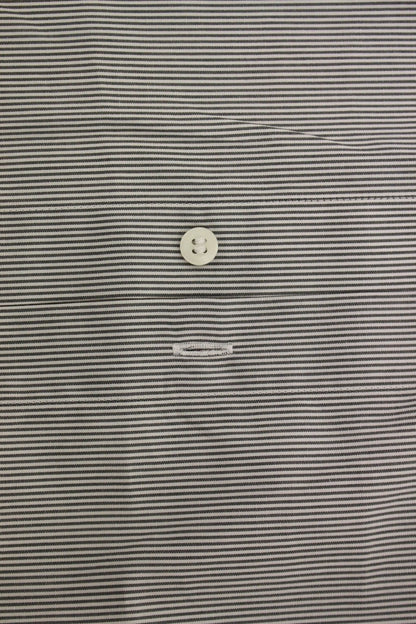 Gray Striped Cotton Casual Shirt-GF Ferre-LabelTerrace.com
