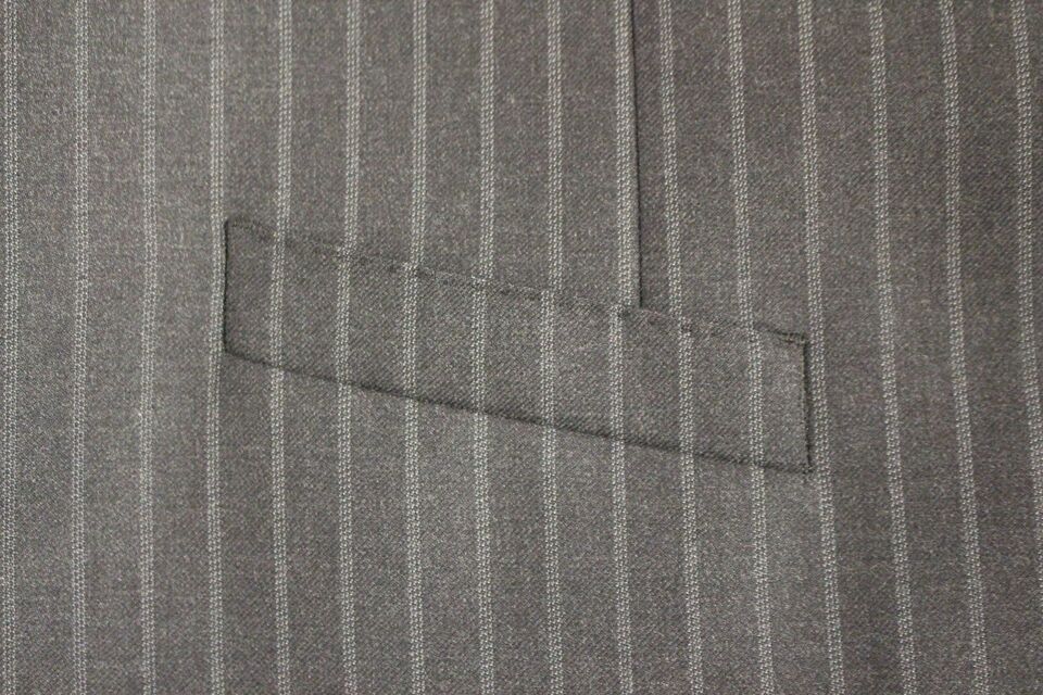 Gray Striped Wool Logo Vest Gilet Weste-Dolce & Gabbana-LabelTerrace.com