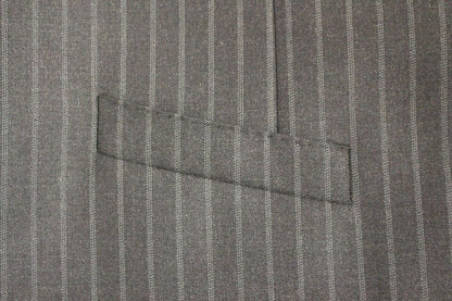 Gray Striped Wool Logo Vest Gilet Weste-Dolce & Gabbana-LabelTerrace.com