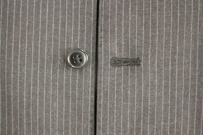 Gray Striped Wool Single Breasted Vest-Dolce & Gabbana-LabelTerrace.com