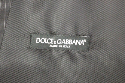 Gray Striped Wool Single Breasted Vest-Dolce & Gabbana-LabelTerrace.com