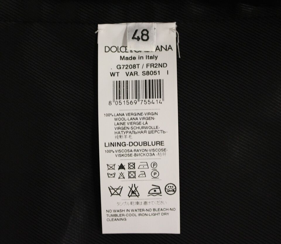 Gray Striped Wool Single Breasted Vest-Dolce & Gabbana-LabelTerrace.com