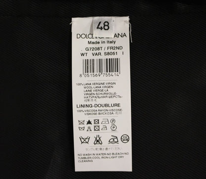 Gray Striped Wool Single Breasted Vest-Dolce & Gabbana-LabelTerrace.com