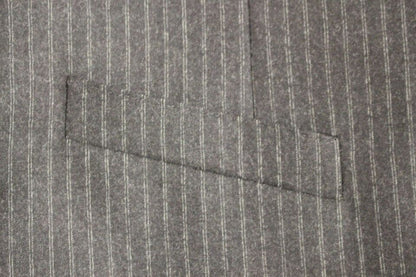 Gray Striped Wool Single Breasted Vest-Dolce & Gabbana-LabelTerrace.com
