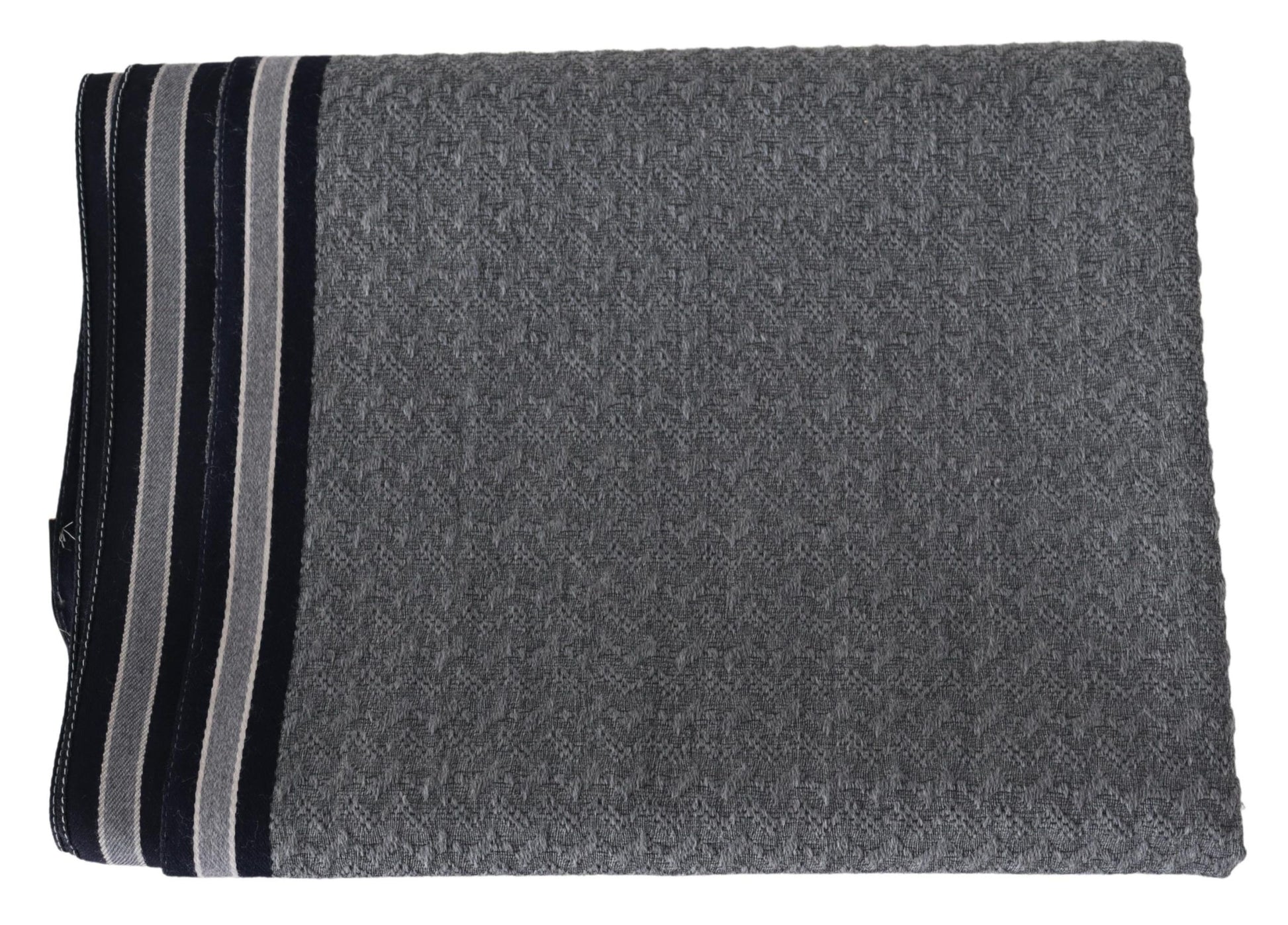 Gray Stripes Pattern 100% Wool Unisex Neck Wrap Scarf-Missoni-LabelTerrace.com