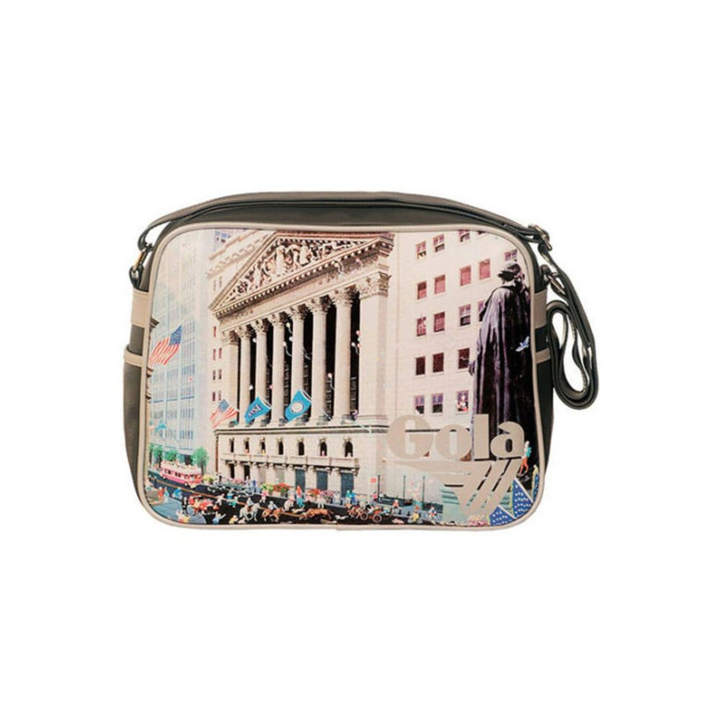 Gray Synthetic Handbag