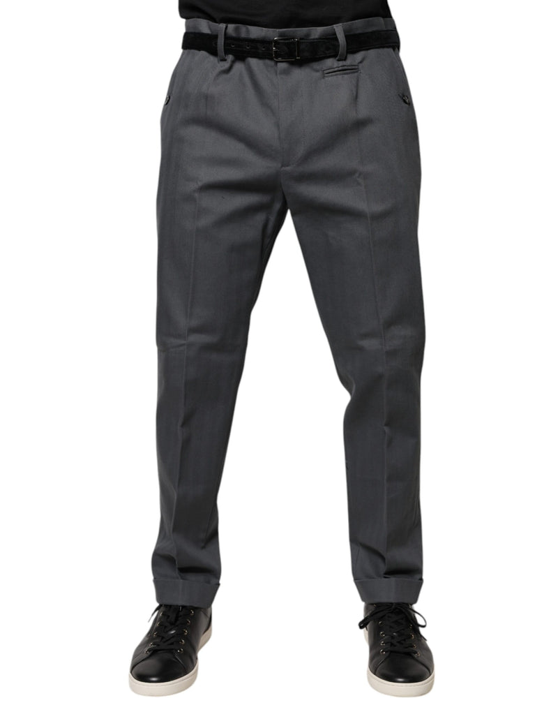Gray Tapered Formal Dress Pants-Dolce & Gabbana-LabelTerrace.com