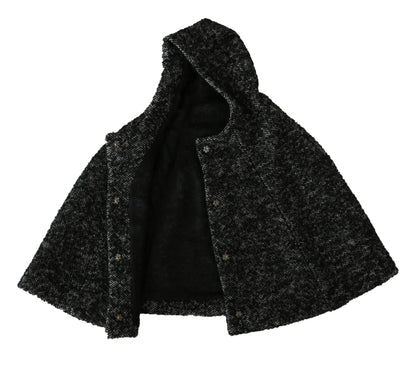 Gray Tweet Wool Kaftan Jacket Coat Top-Dolce & Gabbana-LabelTerrace.com