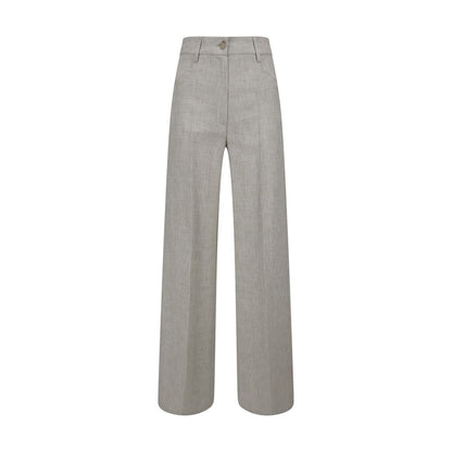 Gray Viscose Casual Pants