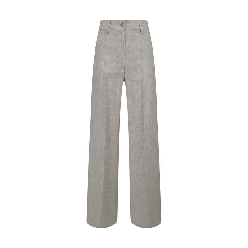 Gray Viscose Casual Pants