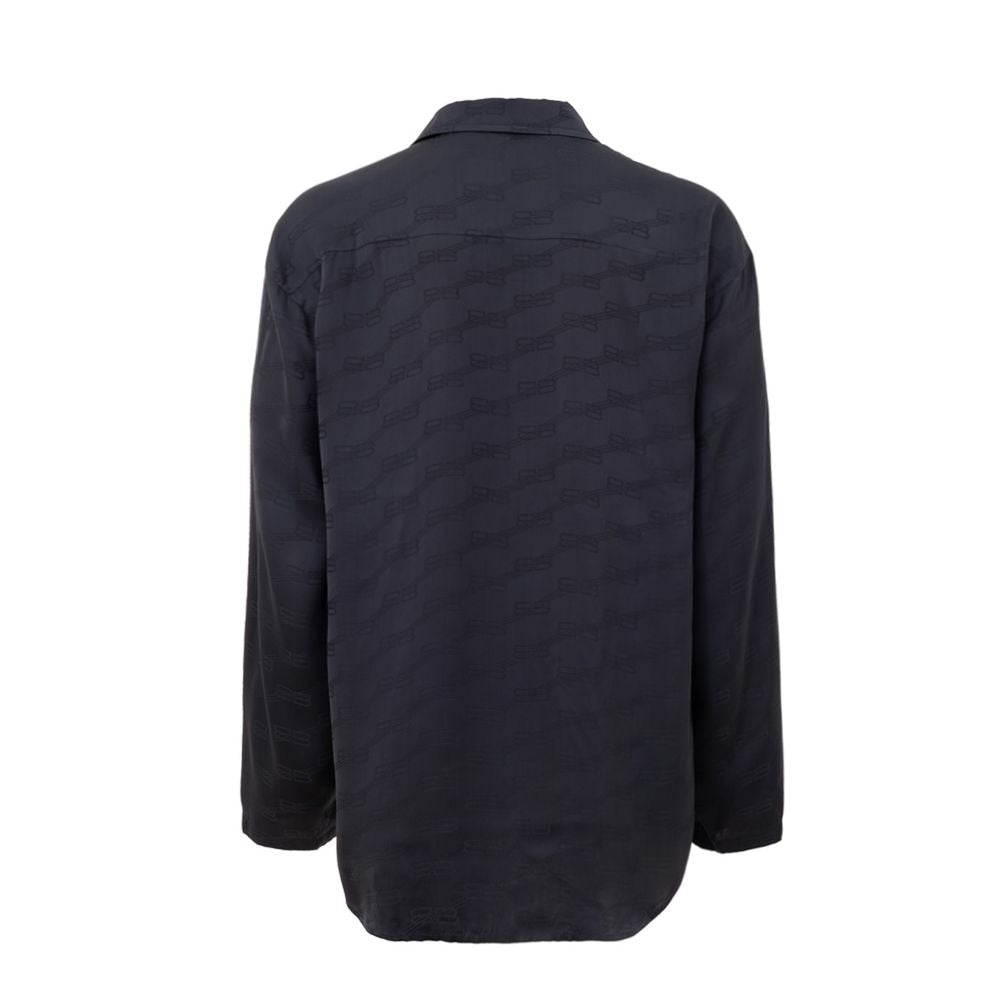 Gray Viscose Shirt-Balenciaga-LabelTerrace.com