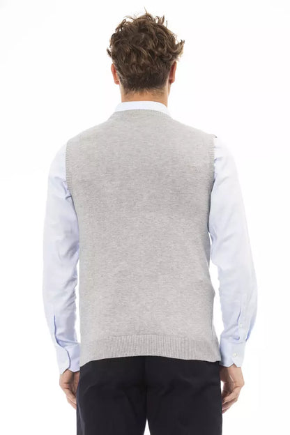 Gray Viscose Men Jacket