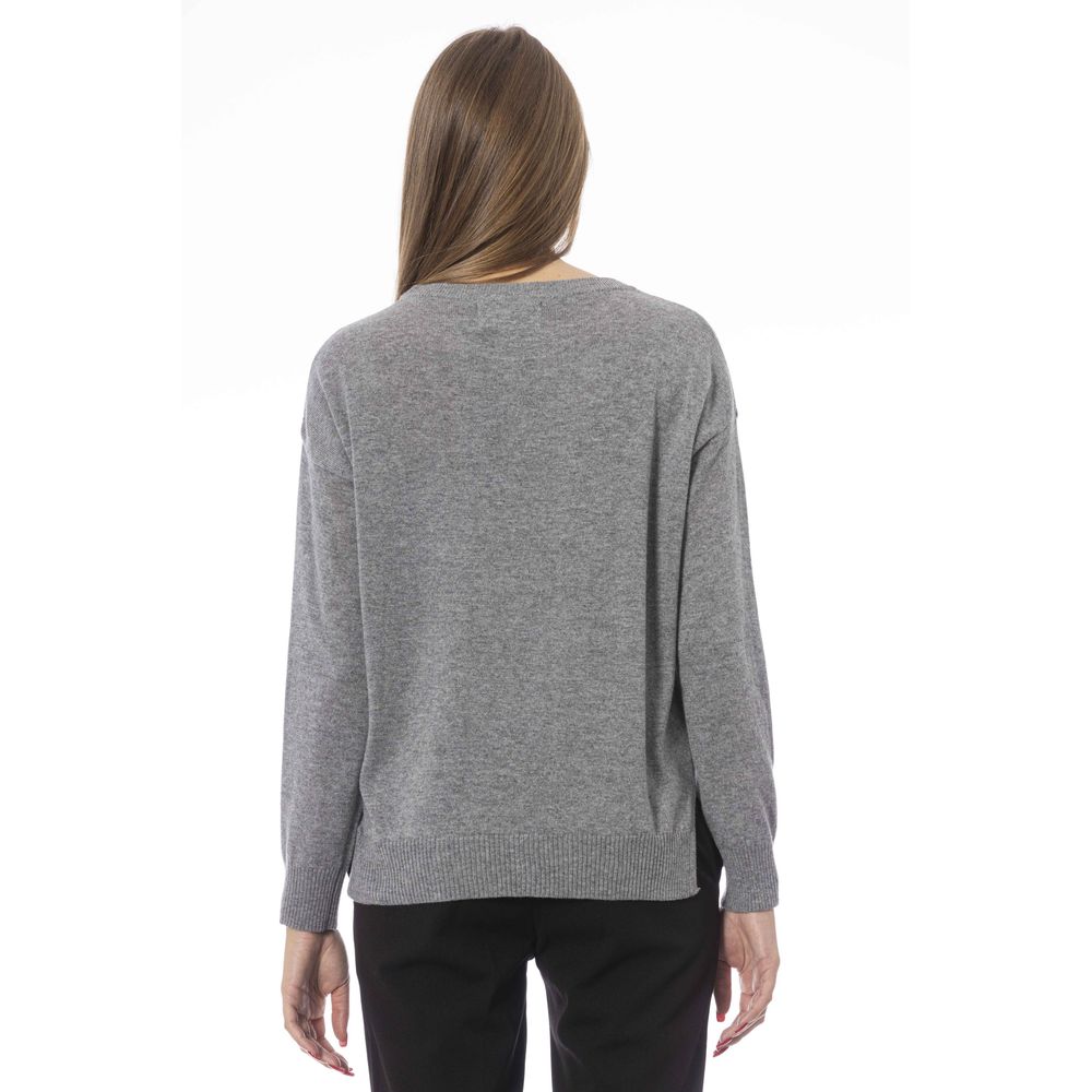 Gray Viscose Women Sweater-Baldinini Trend-LabelTerrace.com