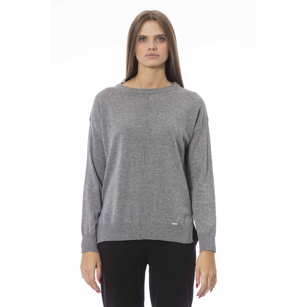 Gray Viscose Women Sweater-Baldinini Trend-LabelTerrace.com