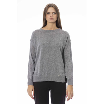 Gray Viscose Women Sweater-Baldinini Trend-LabelTerrace.com